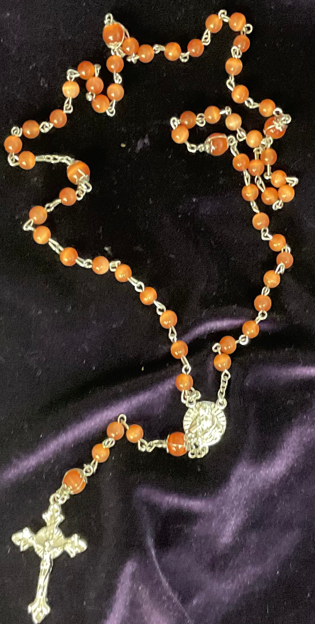 Amber Rosary with Sacred Heart Rosary Center