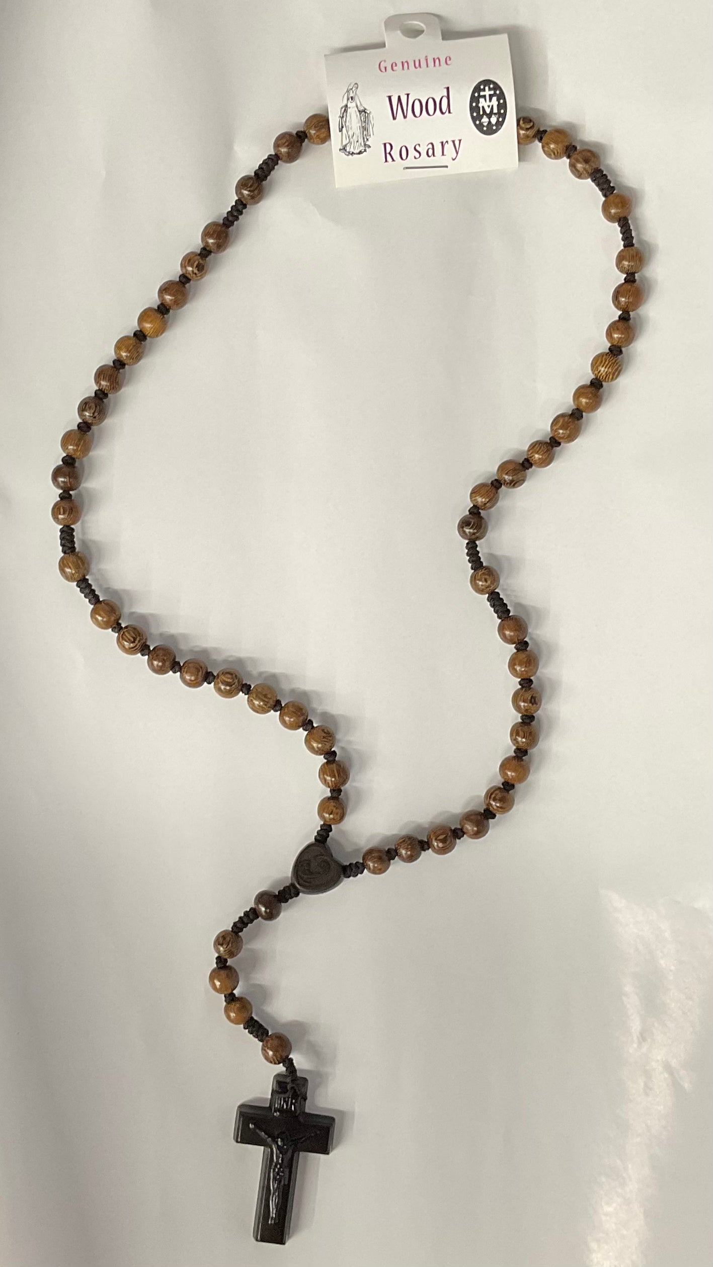 Brown Wood Cord Rosary