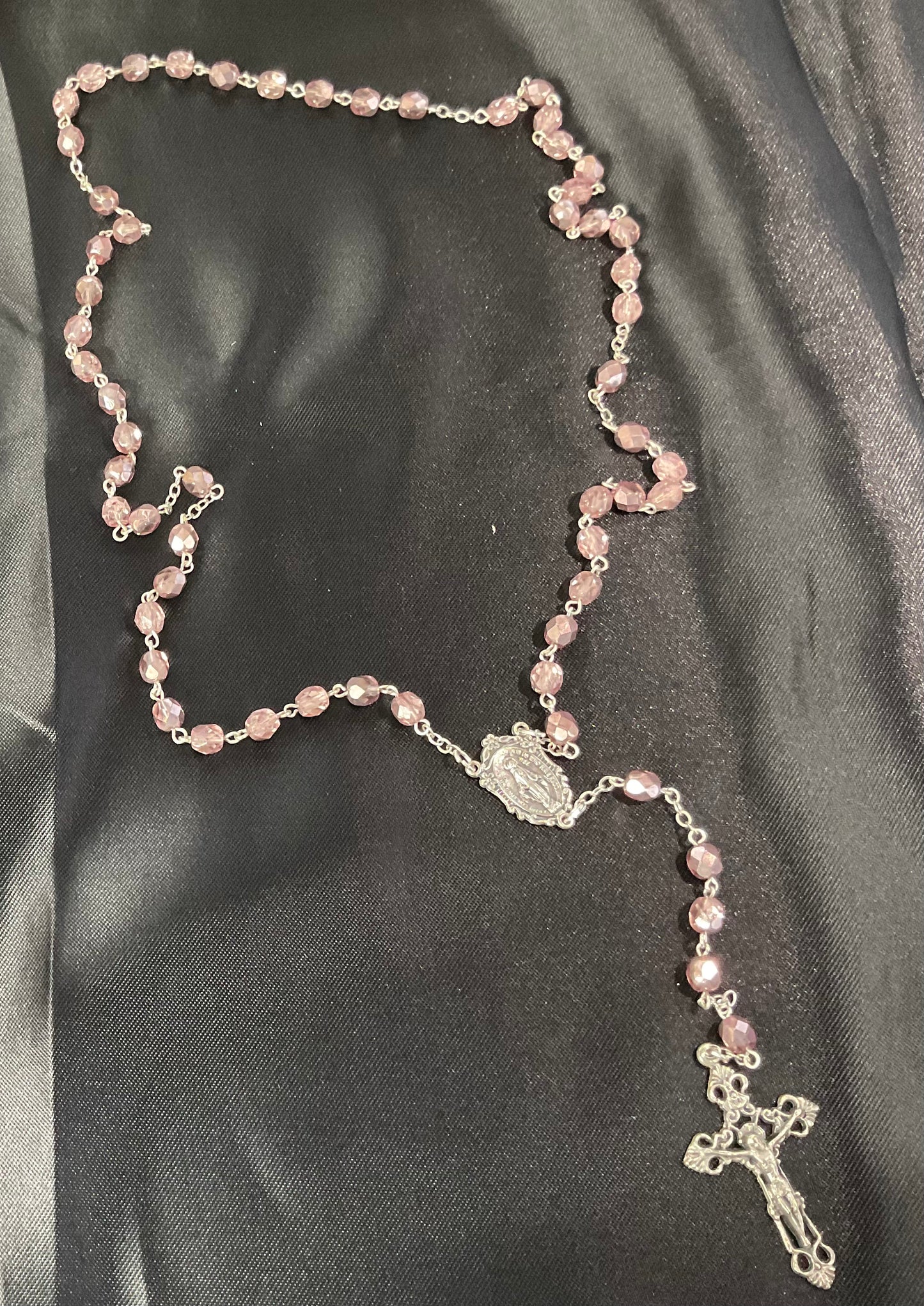 Pink Shimmer Crystal Rosary