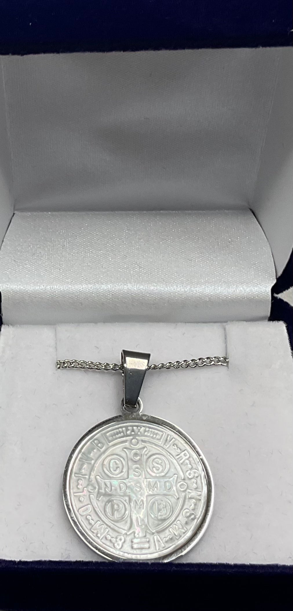 Mother of Pearl St. Benedict Necklace