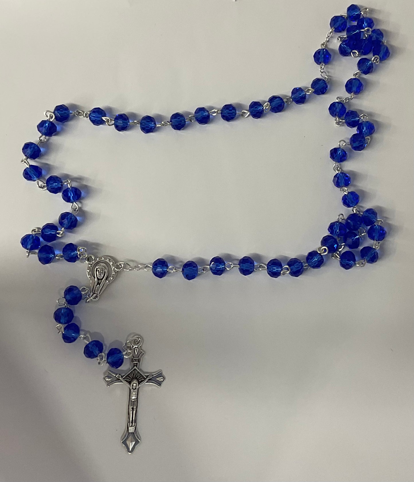 Blue Sapphire Glass Rosary