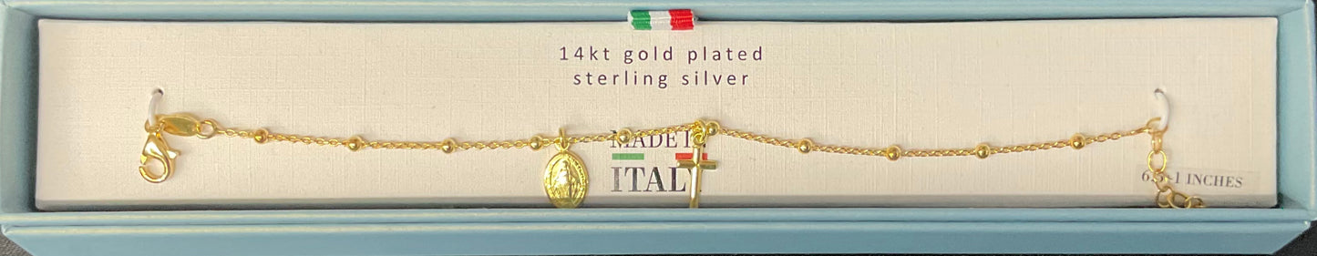 Miraculous Medal Gold Bracelet 3468