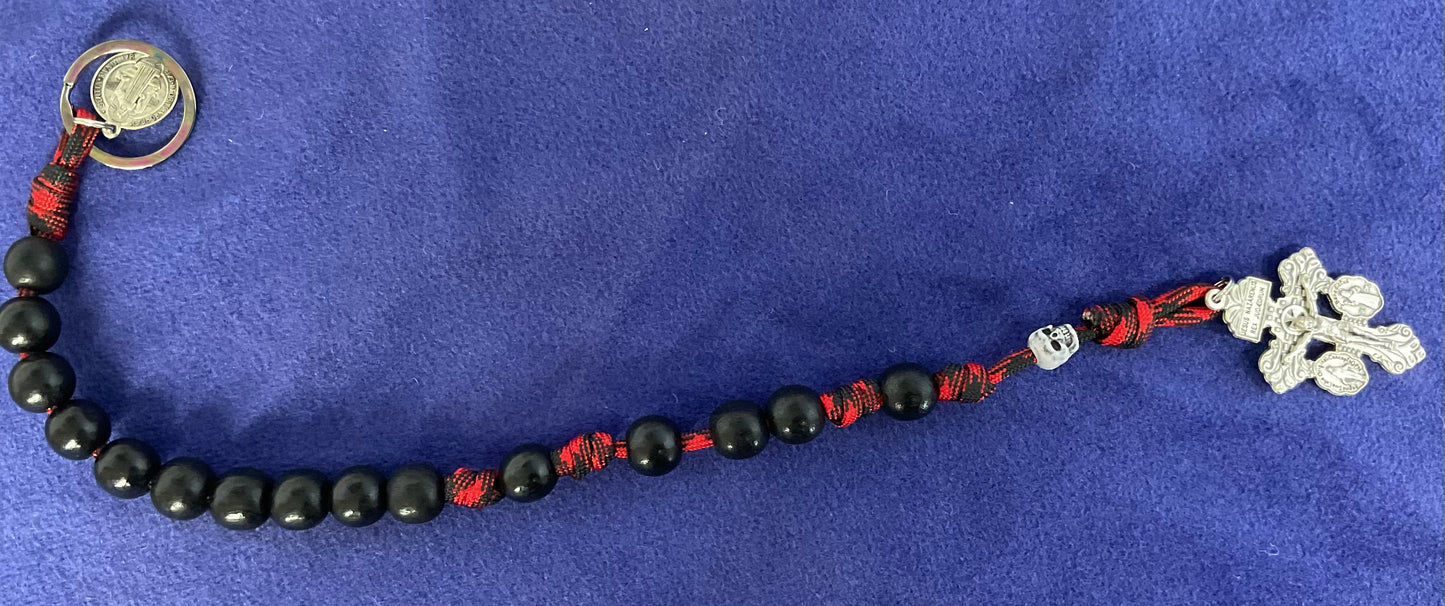 One Decade Rosary Black Wood Bead ROS543