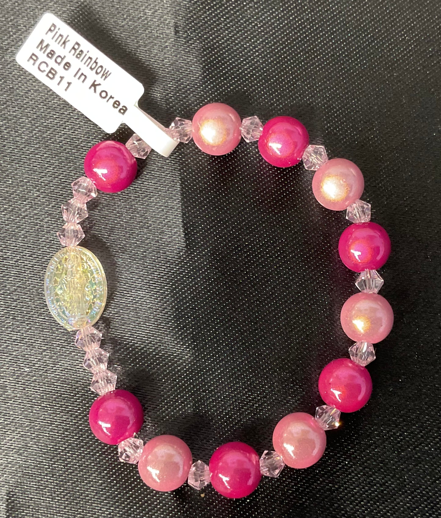 Pink Child’s Stretch Rosary Bracelet