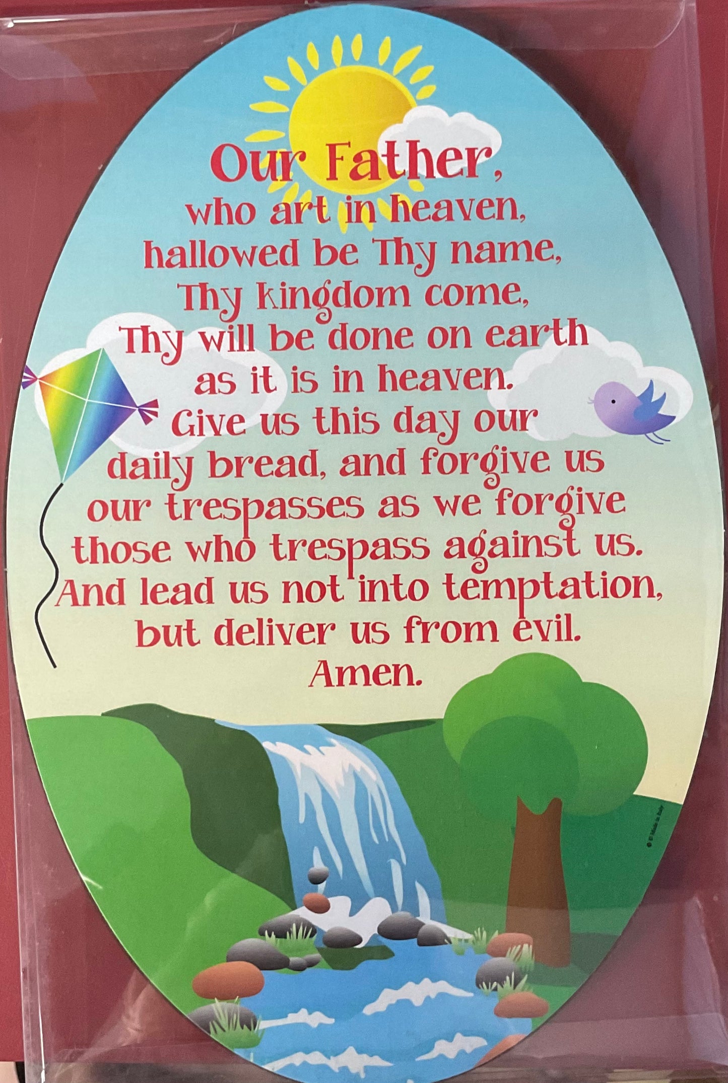7” Oval Our Father Plaque