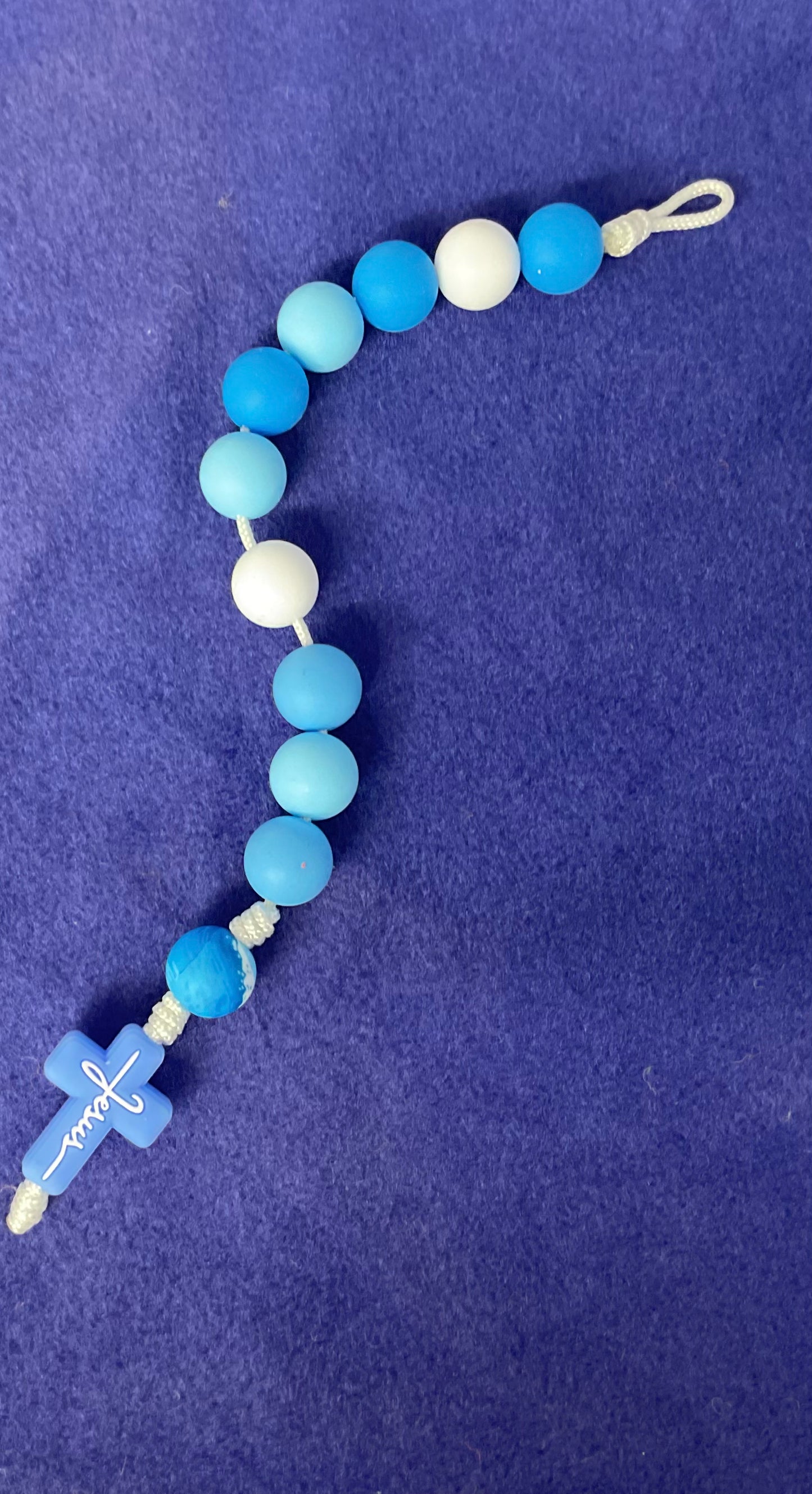 Teething Ring One Decade Rosary Blue