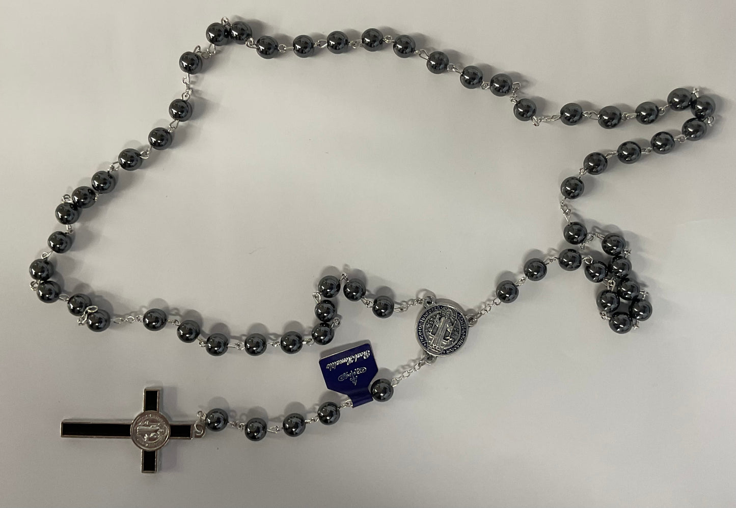 Hematite Rosary with St. Benedict Crucifix