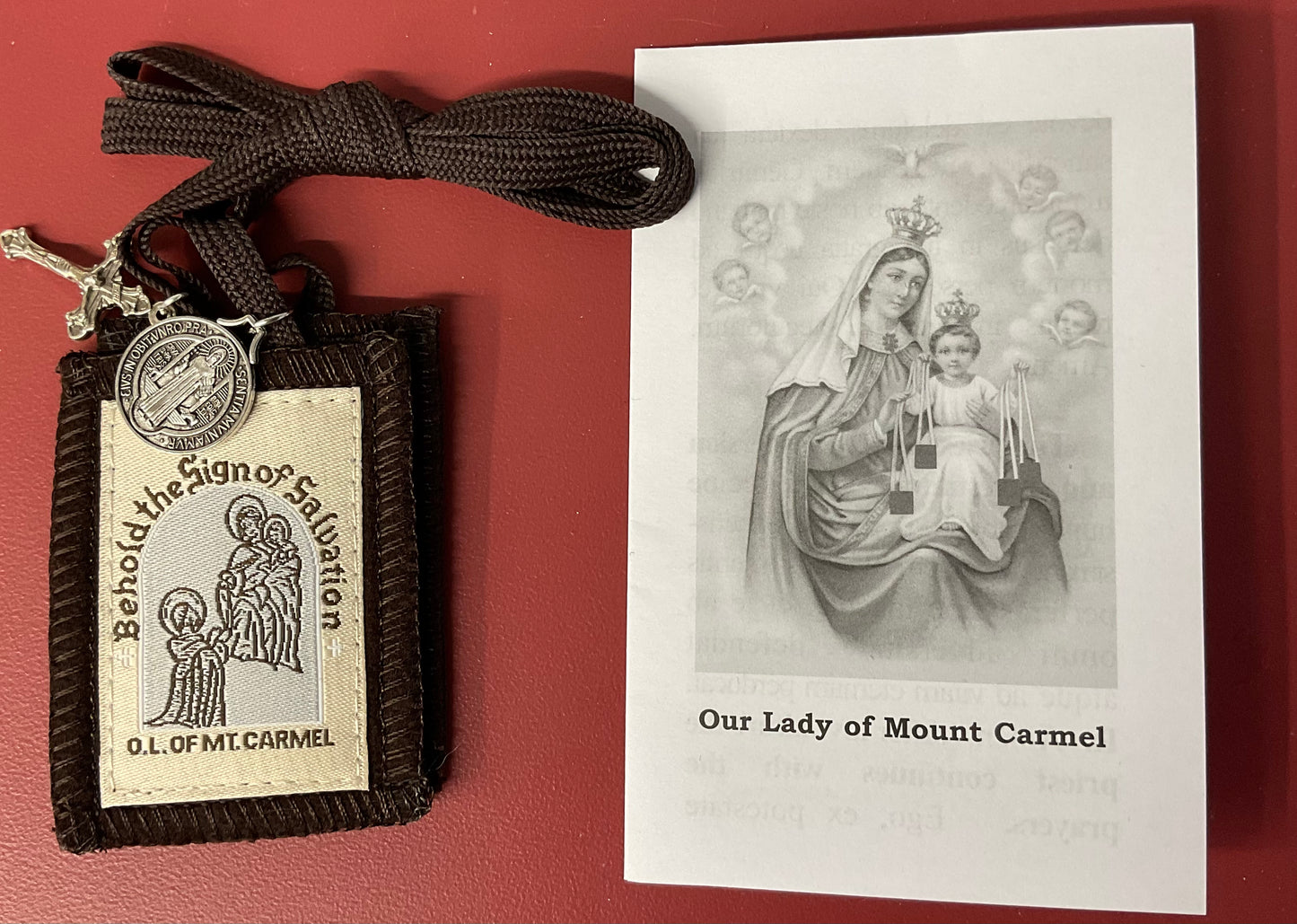 Brown scapular Benedict medal
