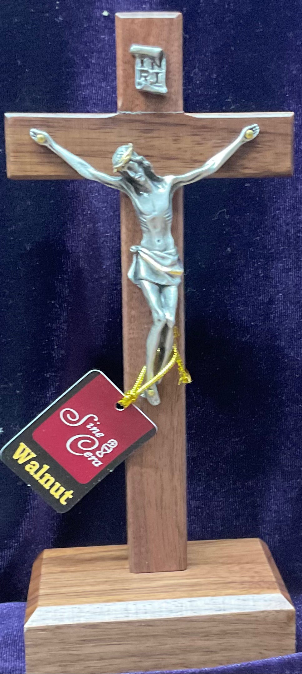 Walnut 8” Standing Crucifix