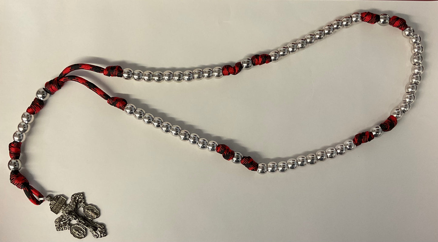 Silver Metal Beaded Rosary
