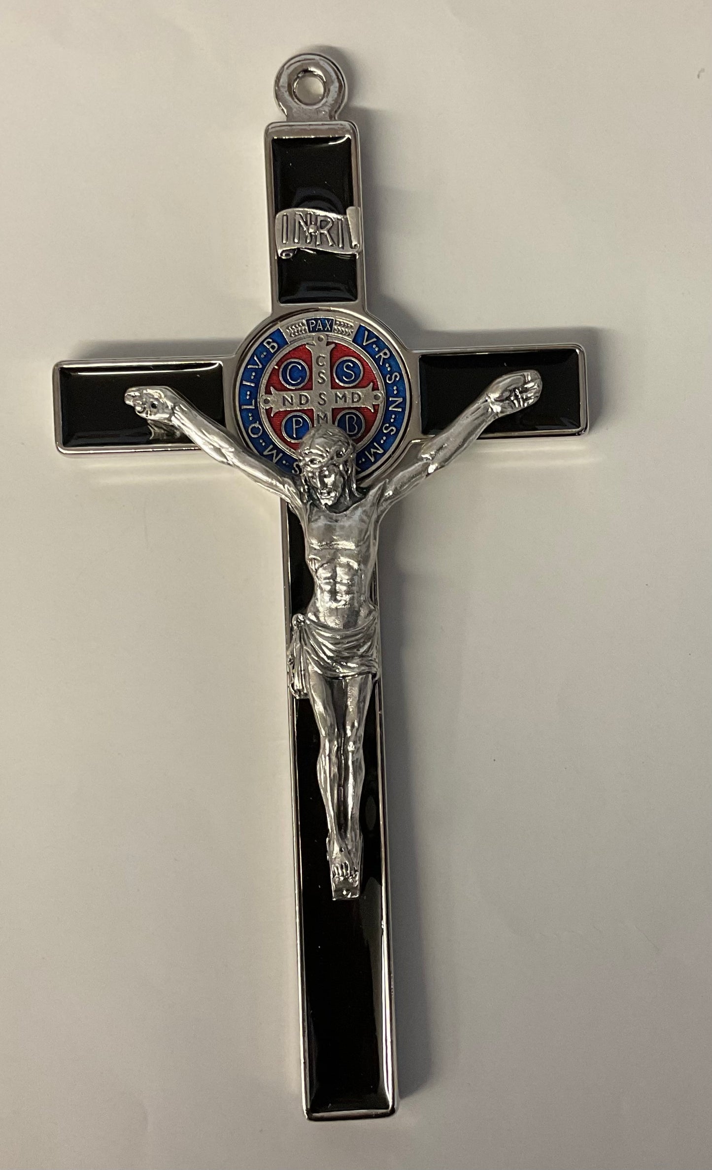 Black Enamel St. Benedict Crucifix with Enameled St. Benedict Medal