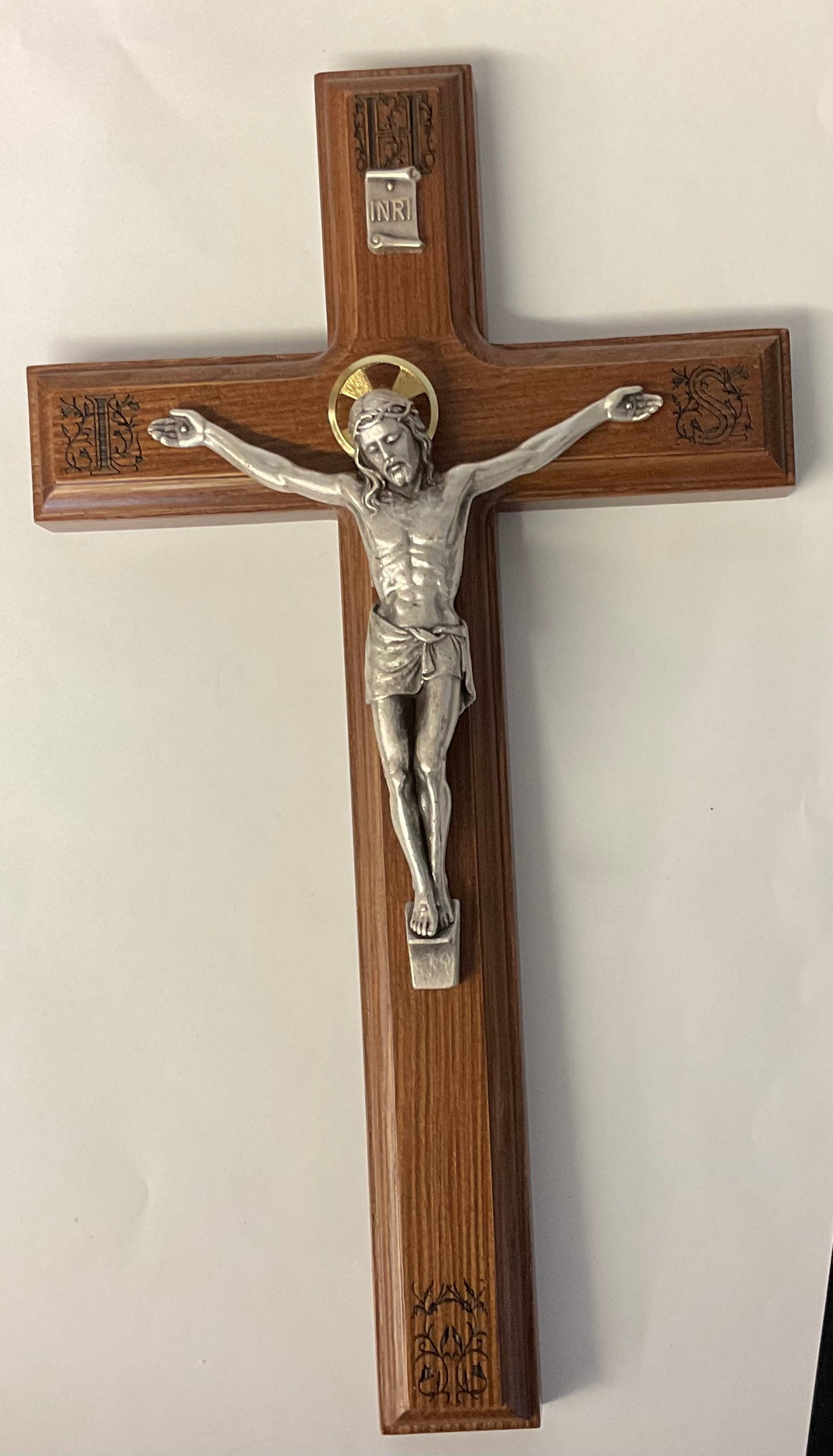 Walnut Engraved Wall Crucifix