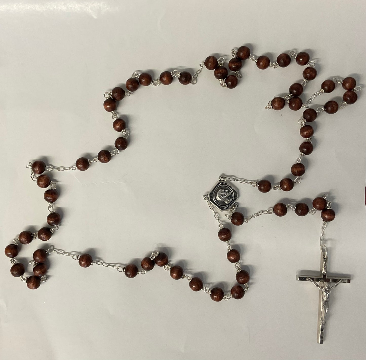 Brown Wooden Bead Rosary