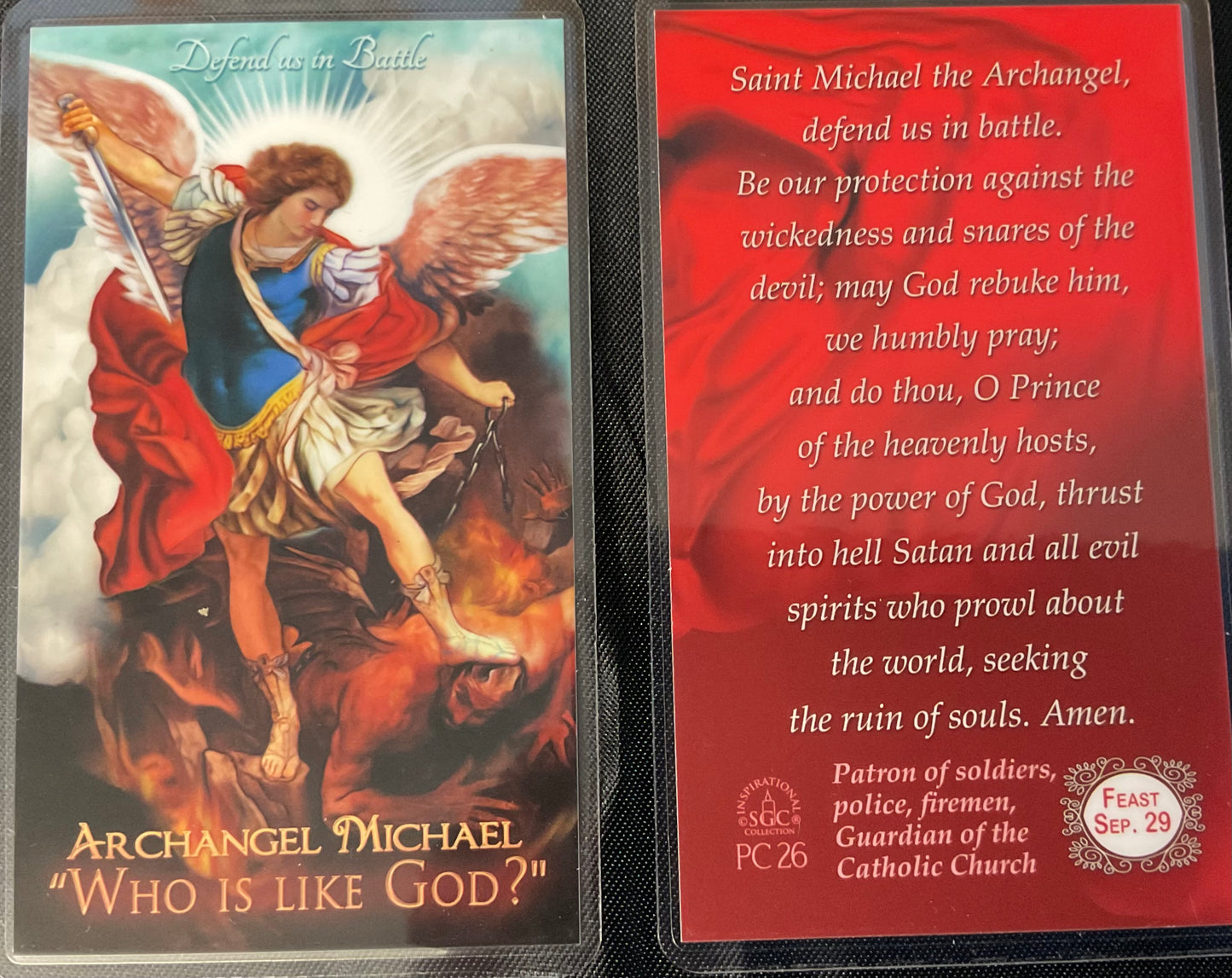 Archangel Michael Prayer Card