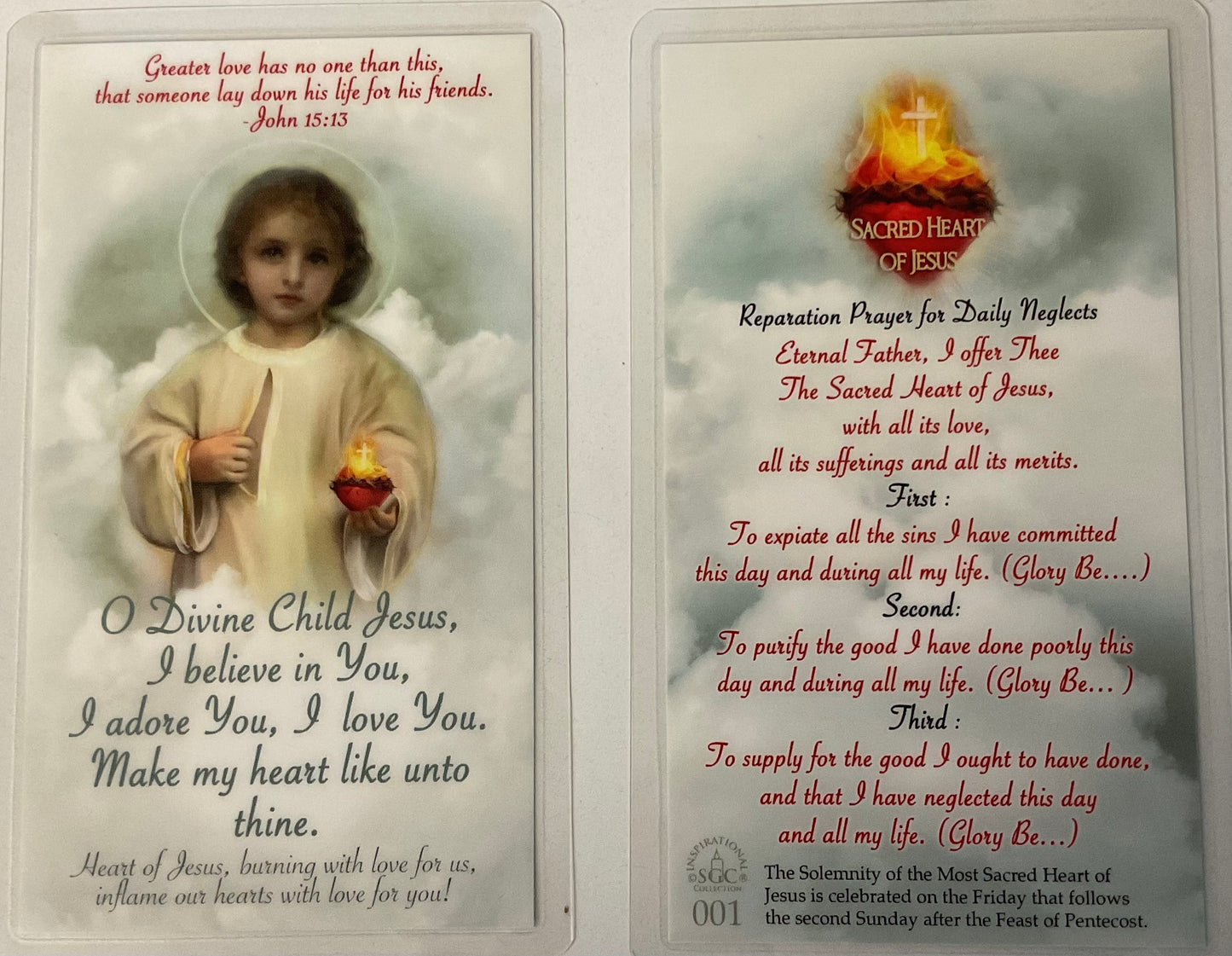 Divine Infant Jesus Prayer Card