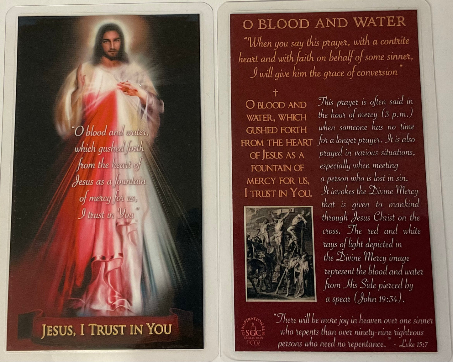Divine Mercy Prayer Card