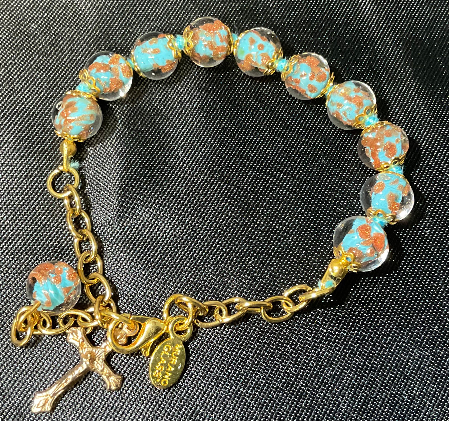 Sommerso Murano Glass Rosary Braclet