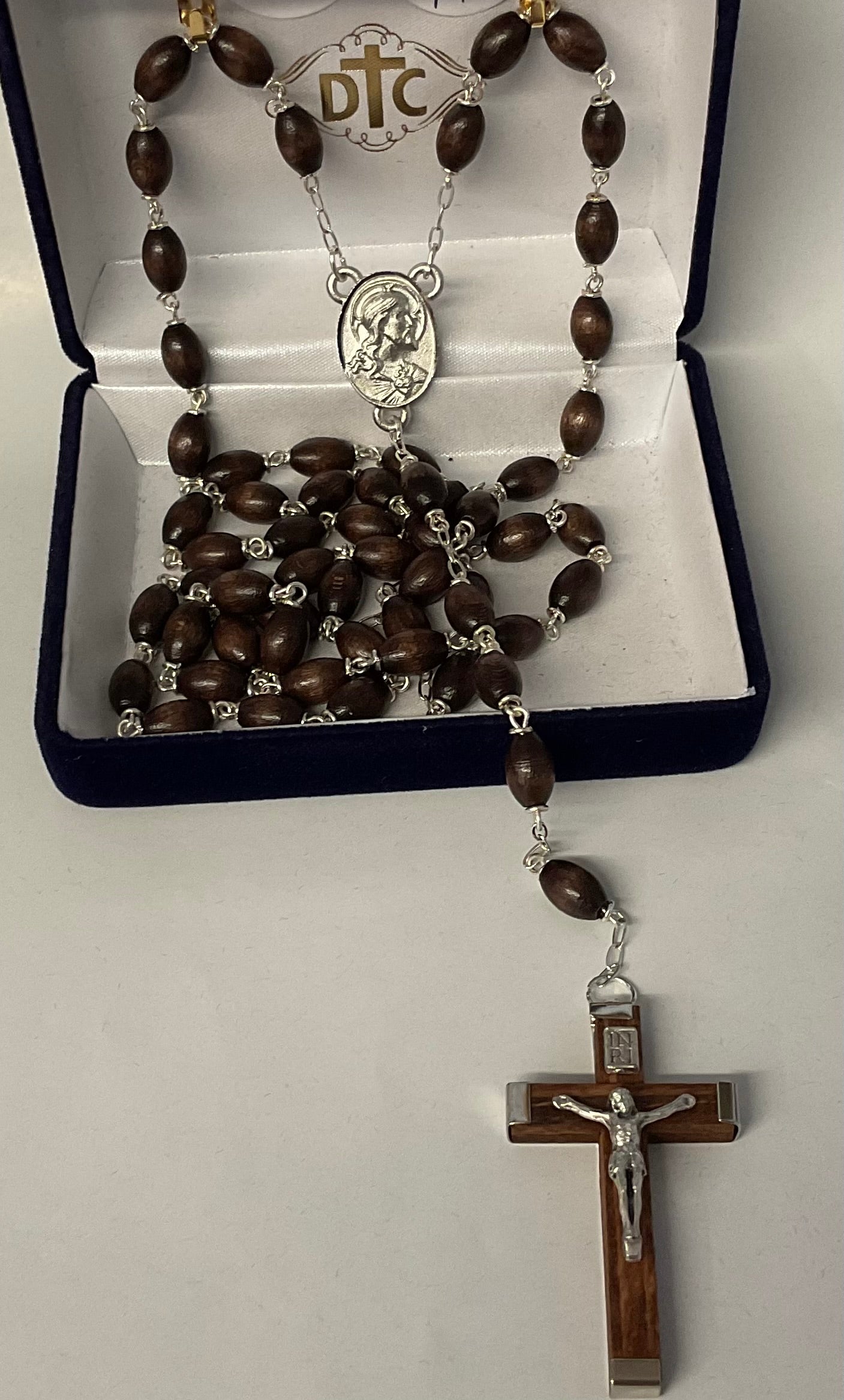 Brown Wood Rosary with Wood Crucifix