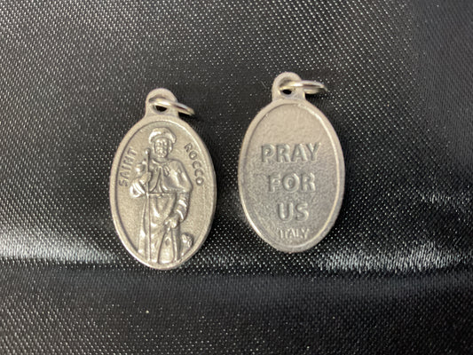 St. Rocco Oxidized Medal
