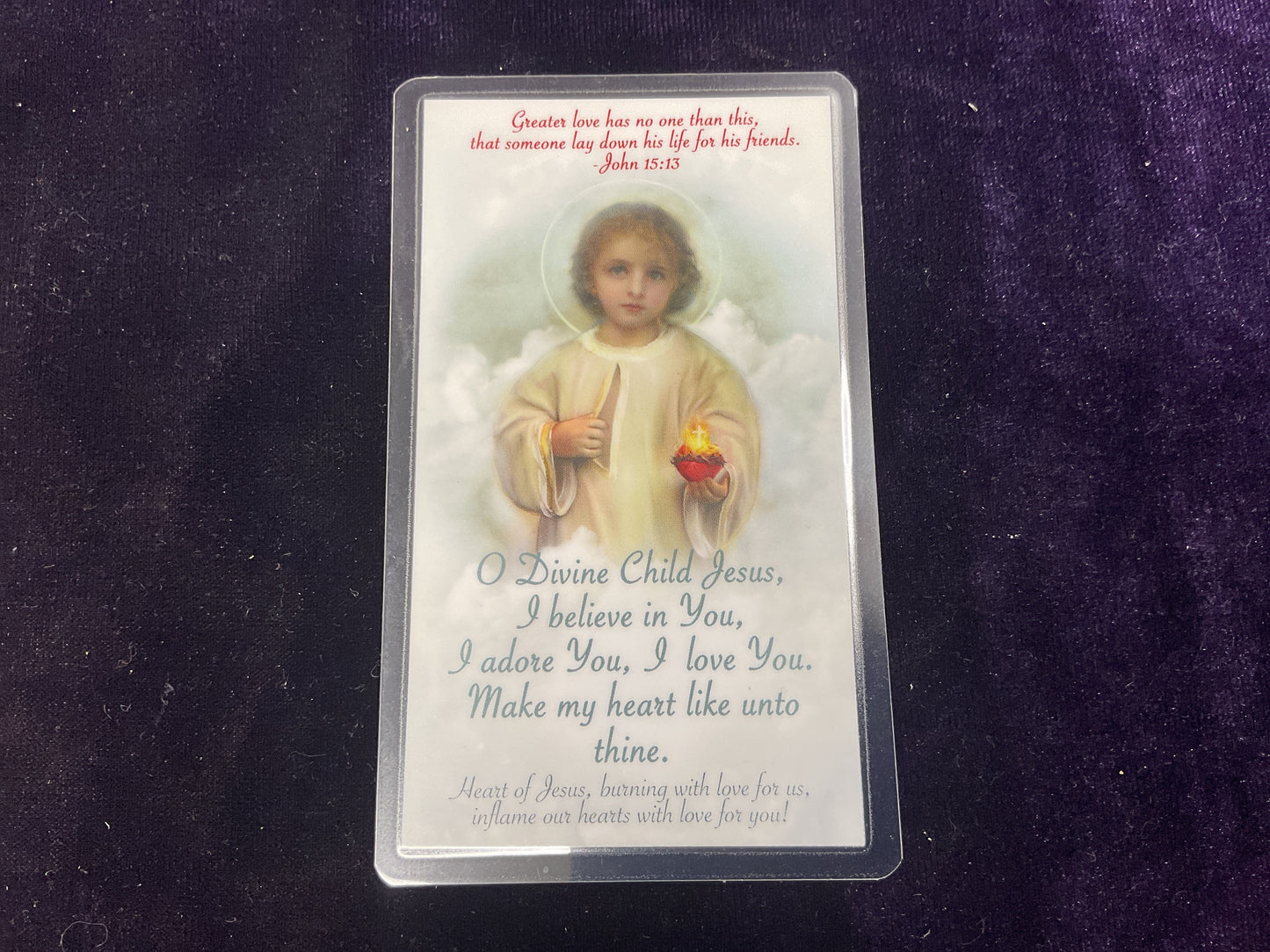 Divine Child Jesus Prayer Card