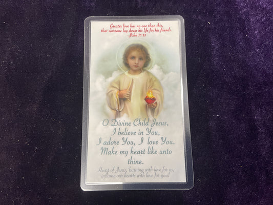 Divine Child Jesus Prayer Card