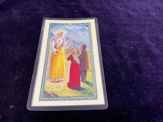Memorare To Our Lady of La Salette Prayer Card