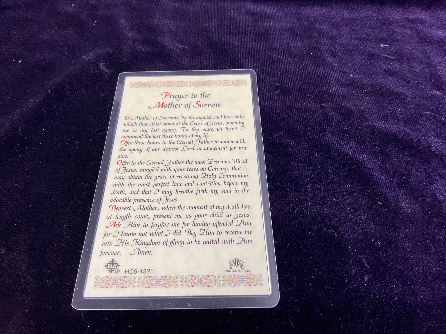 Prayer to the Mother of Sorrows