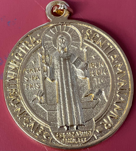 Gold Tone 2 1/2” St. Benedict Meda