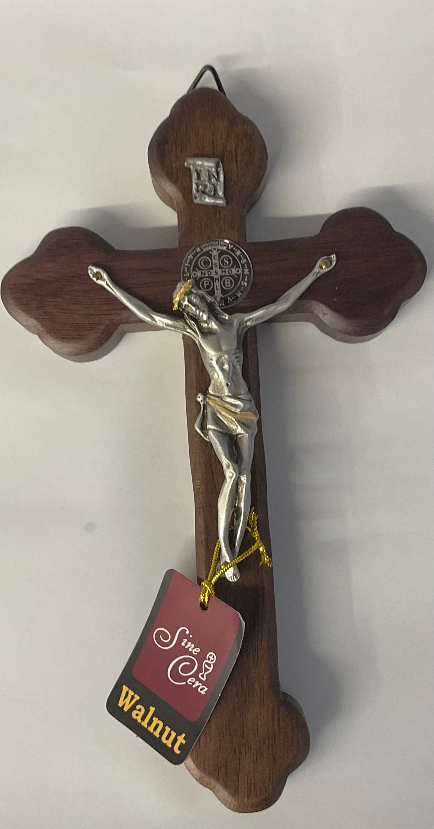 8” Walnut St. Benedict Crucifix