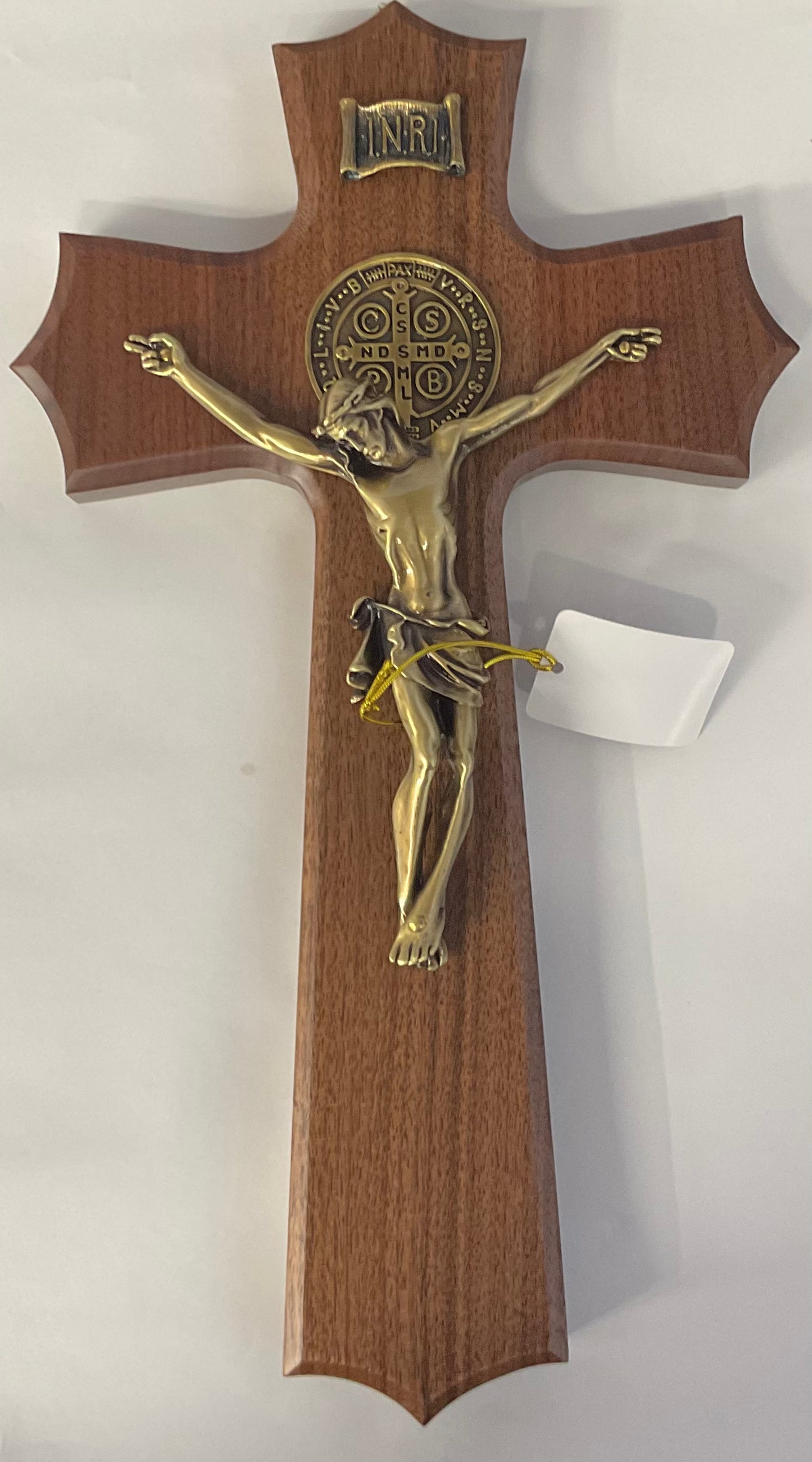 13” Walnut St. Benedict Crucifix with Bronze Corpus