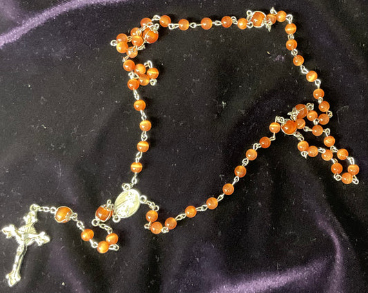 Amber Rosary with Divine Mercy Rosary Center