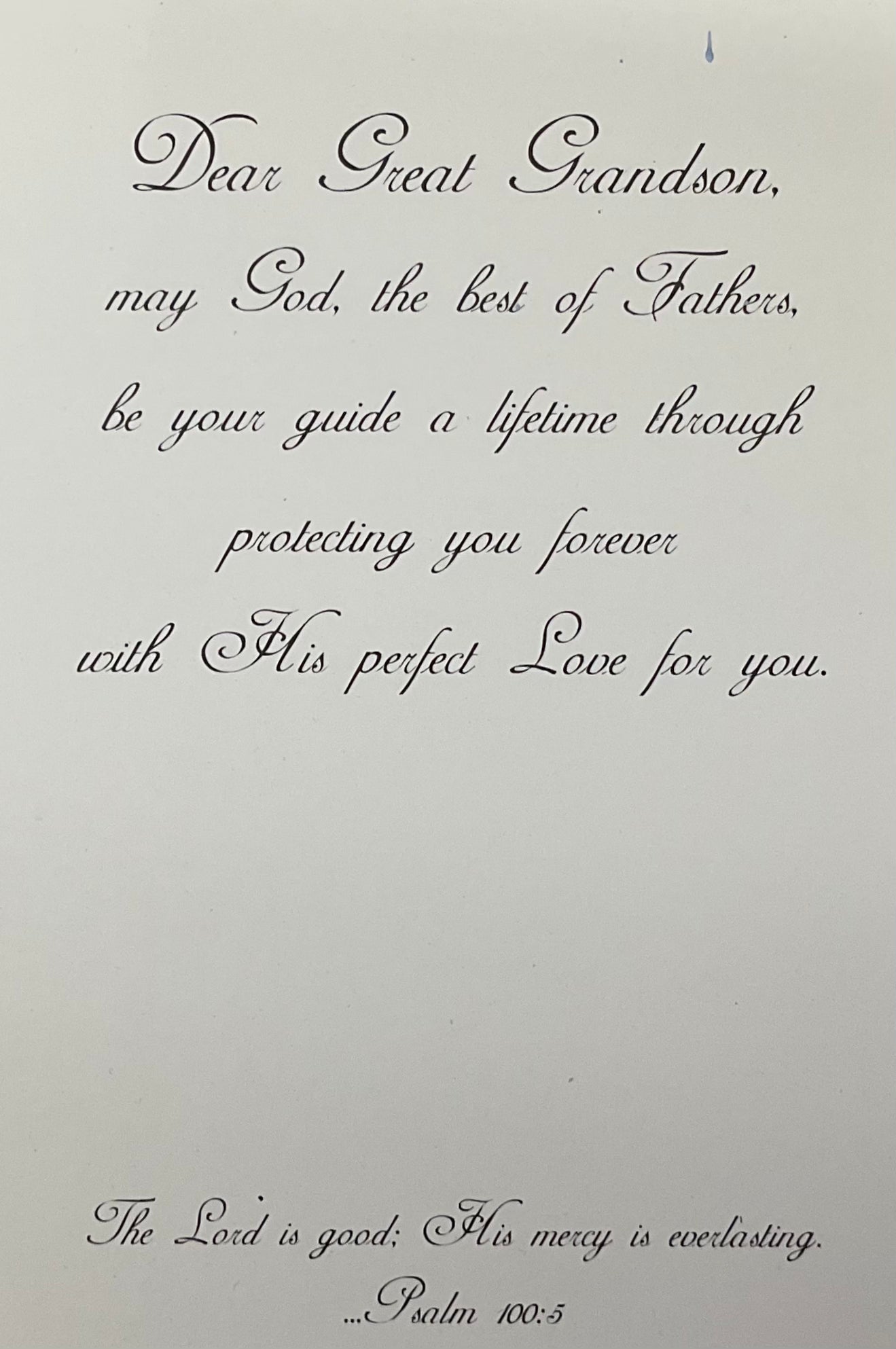With Love, on Your Confirmation Dear Great Grandson