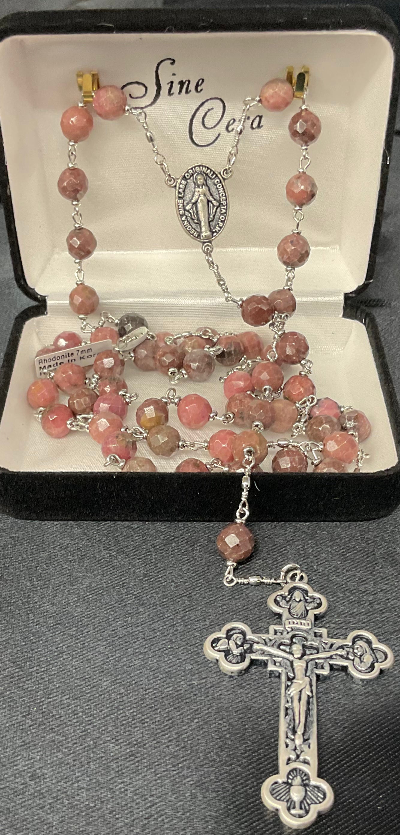 Rhodonite 7 mm Rosary