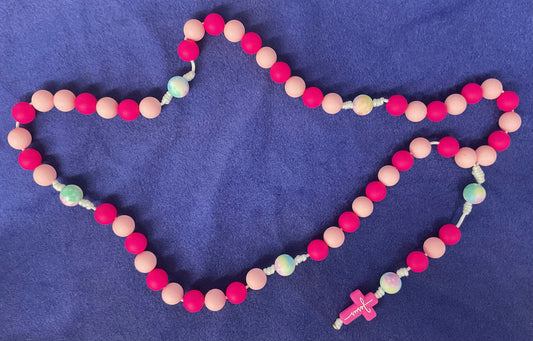 Teething Rosary Pink