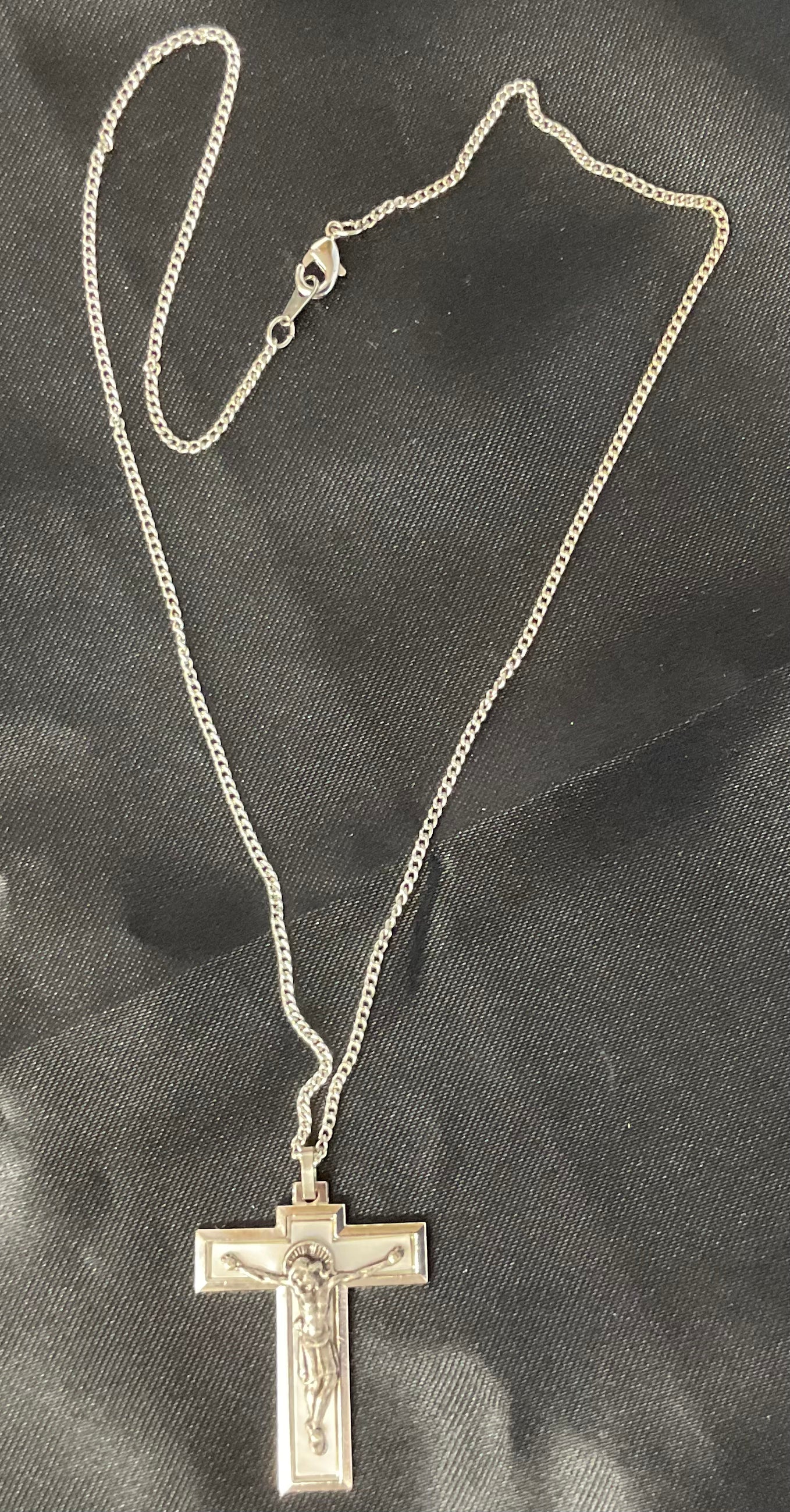 Mother of Pearl Inlaid Silver Crucifix