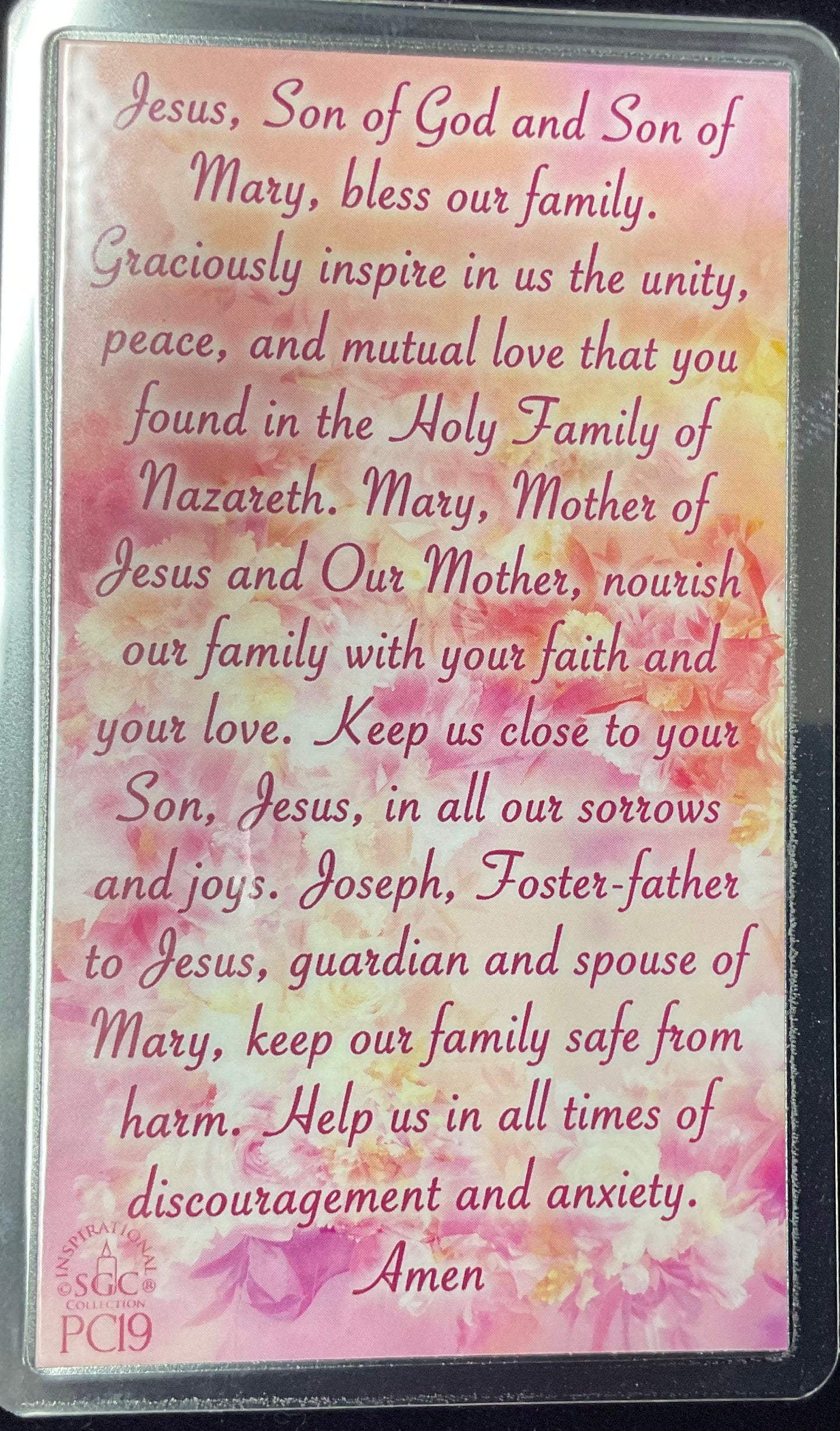 Holy Family Prayer Card
