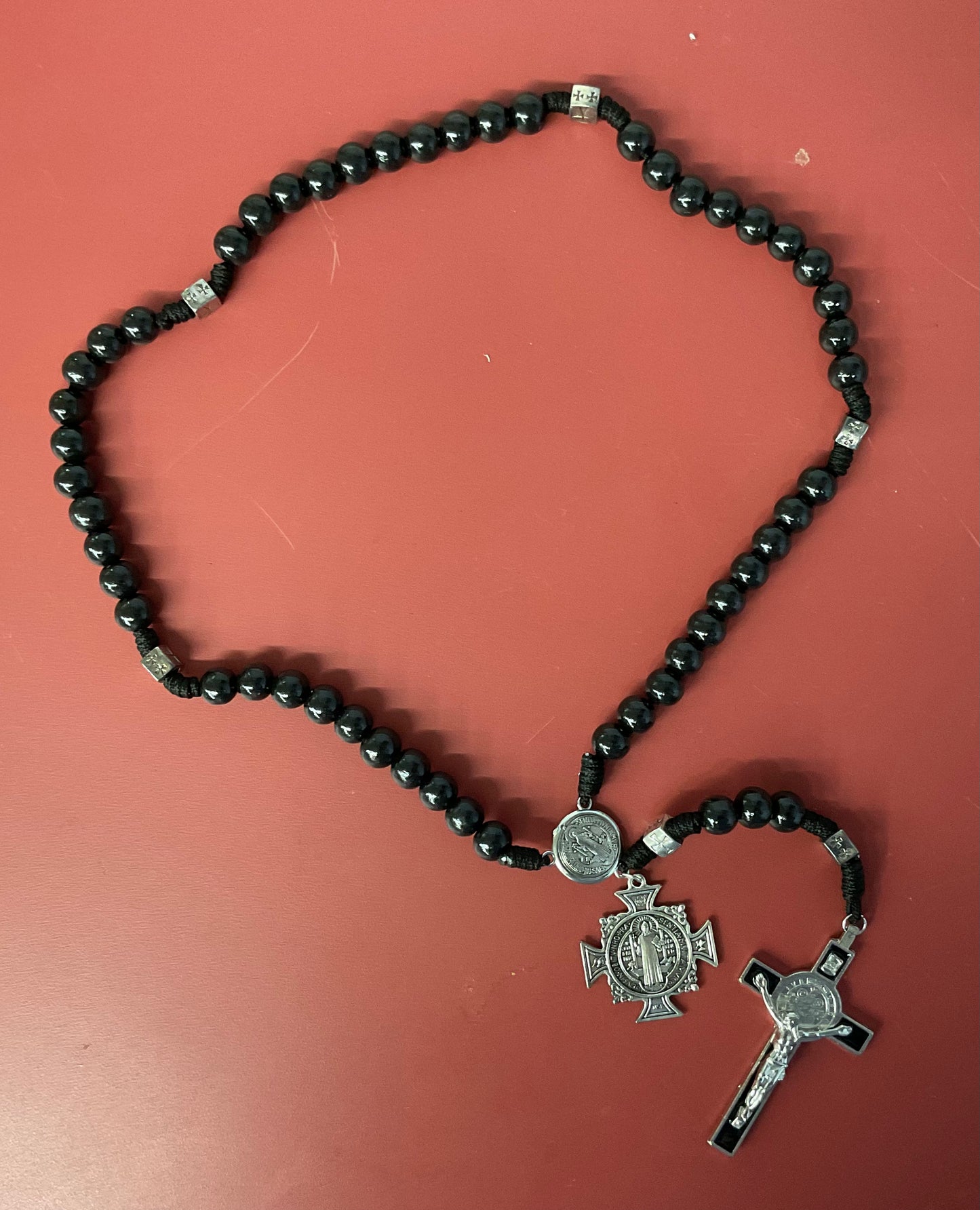St. Benedict Black Wood Rosary