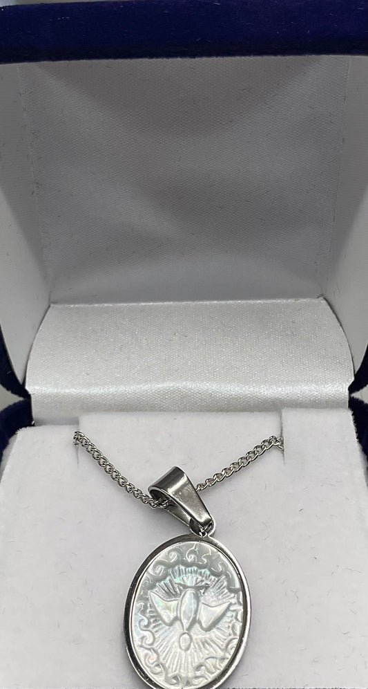 Mother of Pearl Holy Spirit Necklace