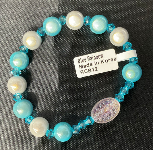 Blue Child’s Stretch Rosary Bracelet