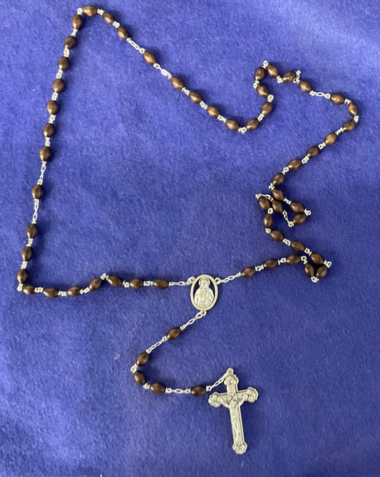 Brown Rose Wood Rosary