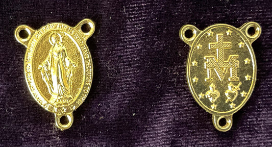 Miraculous Medal Rosary Center Gold