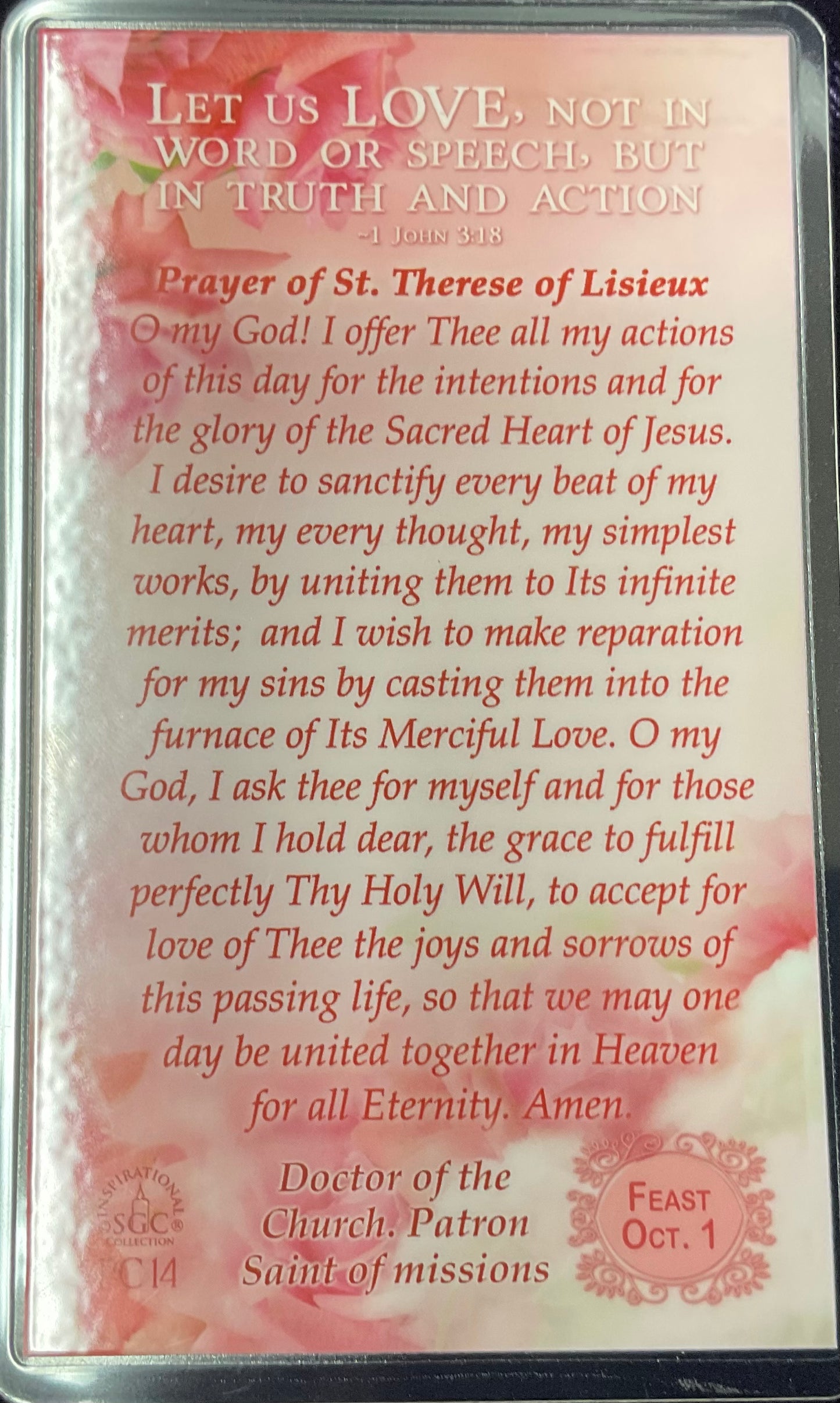 St. Therese of Lisieux Prayer