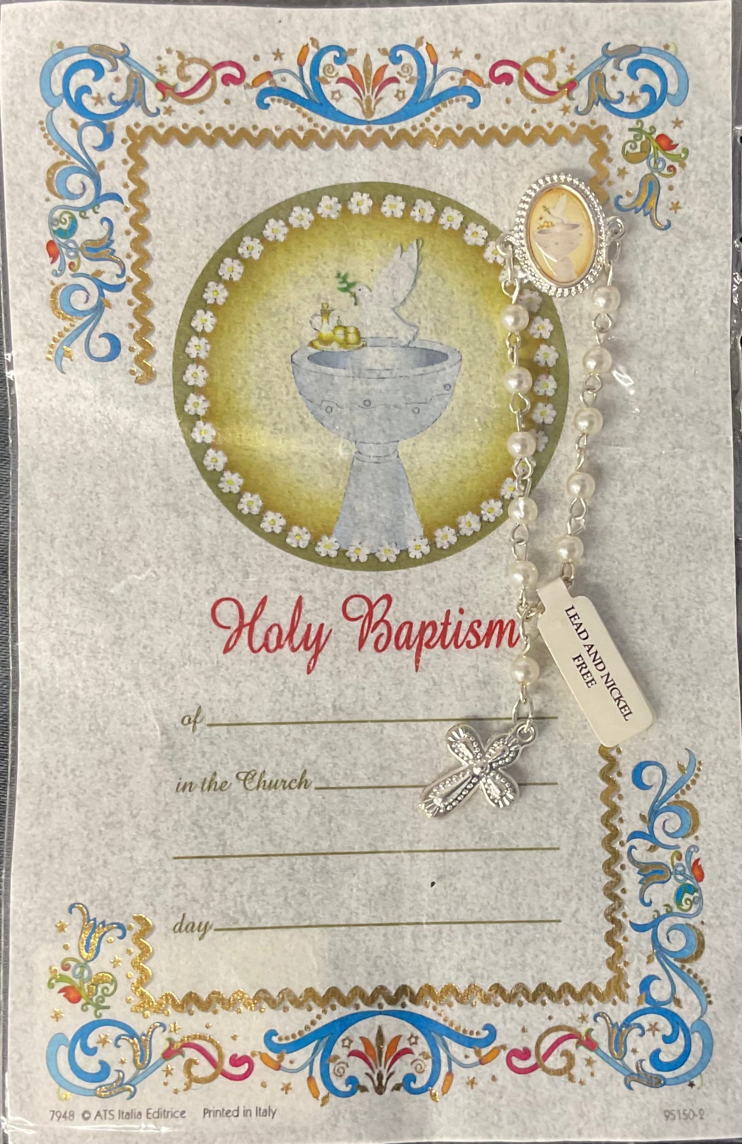 Holy Baptism One Decade Rosary Pin