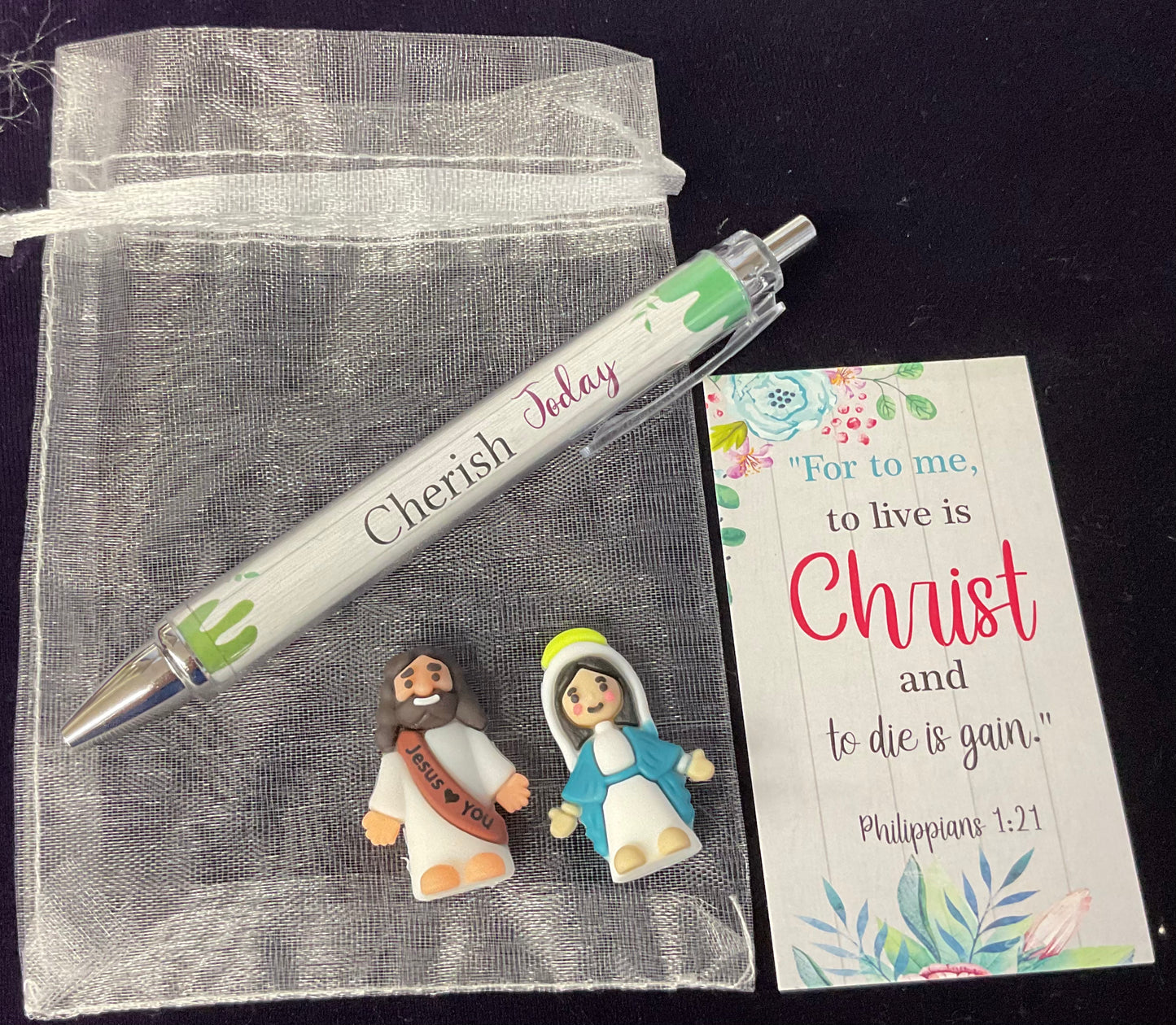 Jesus and Mary  Pen and Prayer Card set.
