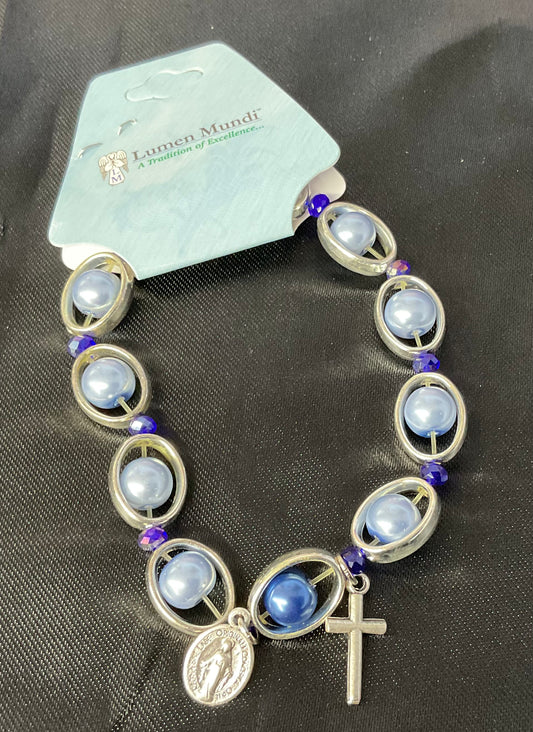 Blue Pearl Stretch Braclet