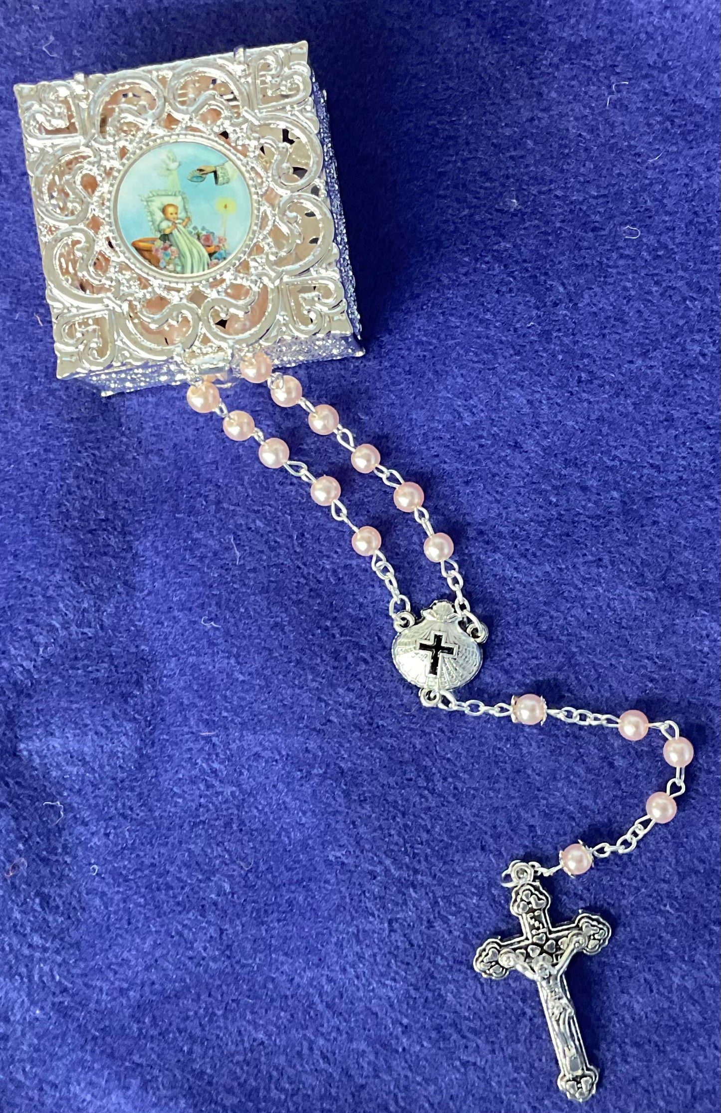 Baptism Rosary Pink