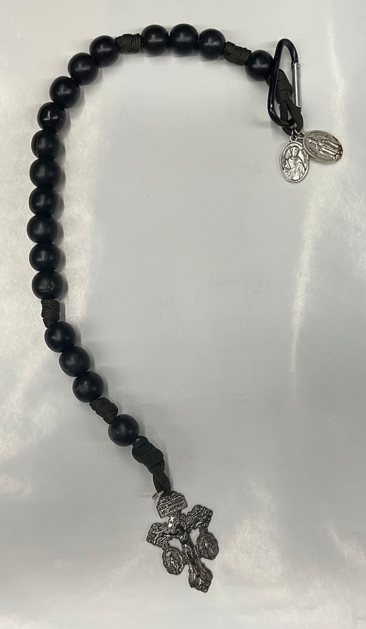 Black Wood One Decade Clip Rosary