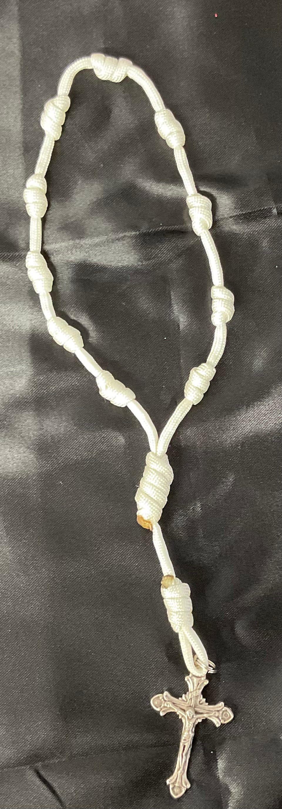 White Para Cord One Decade Rosary