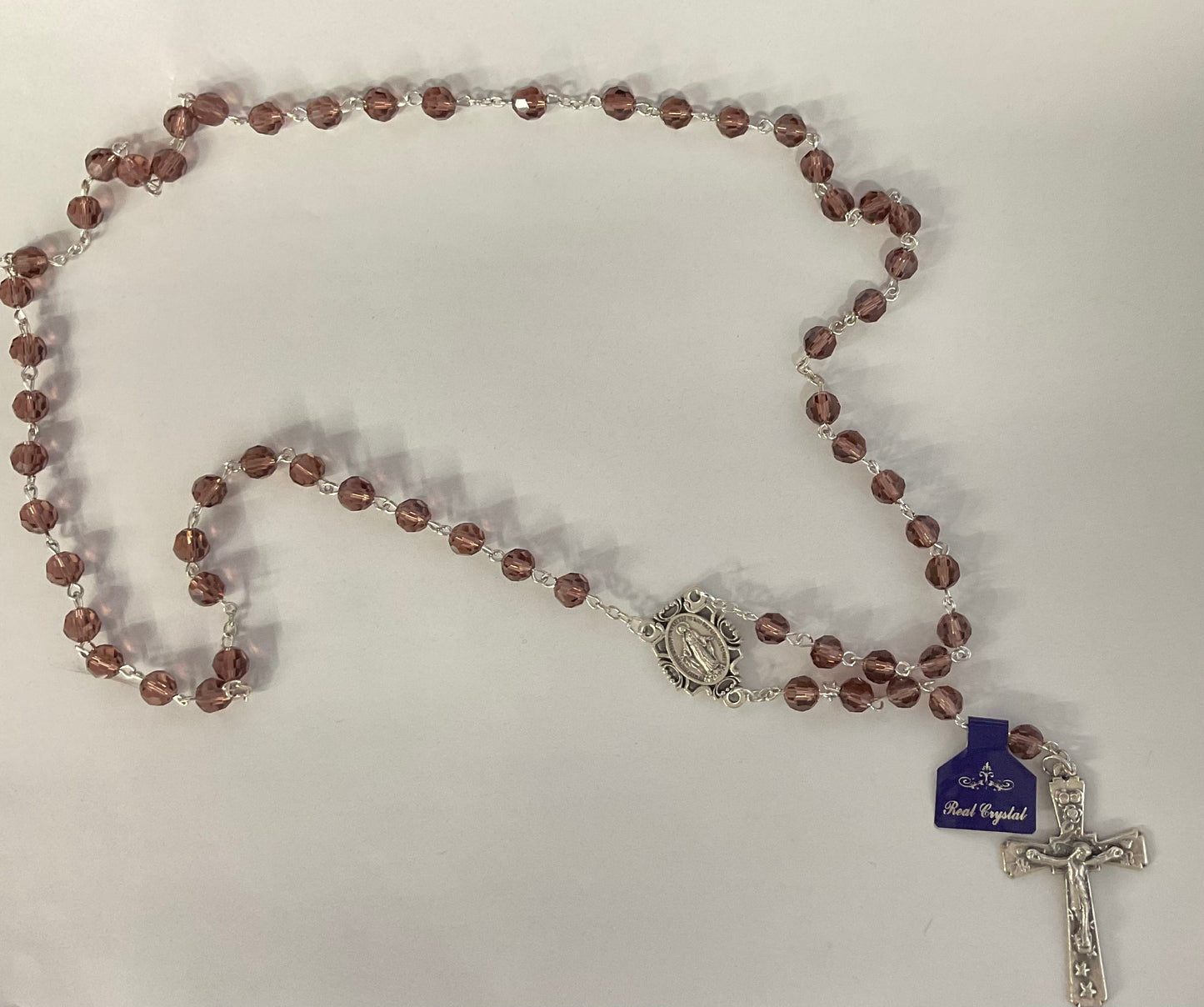 Purple Real Crystal Bead Rosary