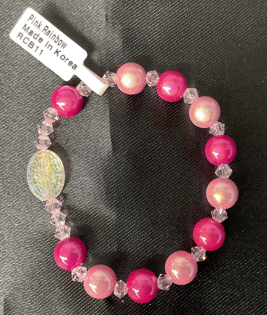 Pink Child’s Stretch Rosary Bracelet